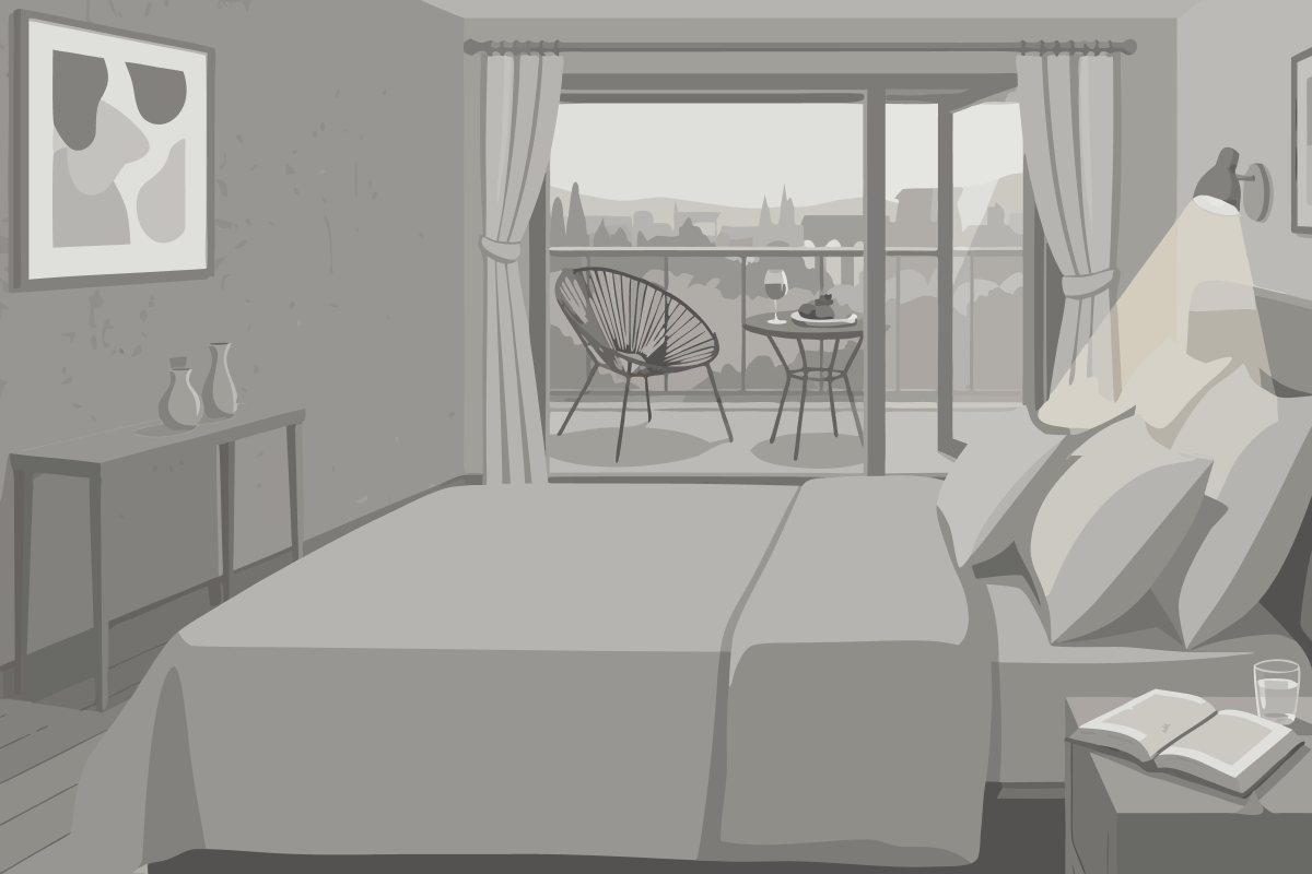 Suite mit Queensize-Bett und rollstuhlgerechter Dusche - barrierefrei